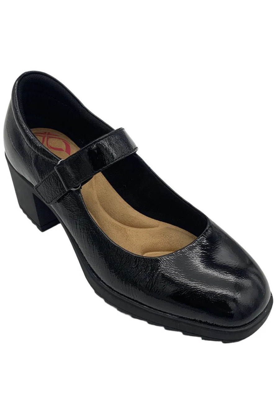 Comfortiva Women's Hayes Mary Jane Pump Black/Patent - Wide